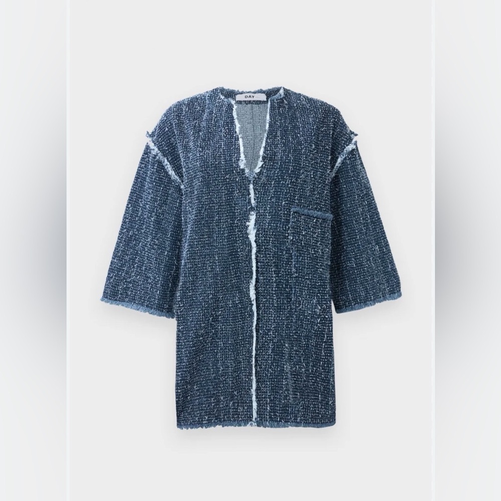 Day Birger et Mikkelsen Oversized Denim Tunic Top Deep V-Neck 100% Cotton